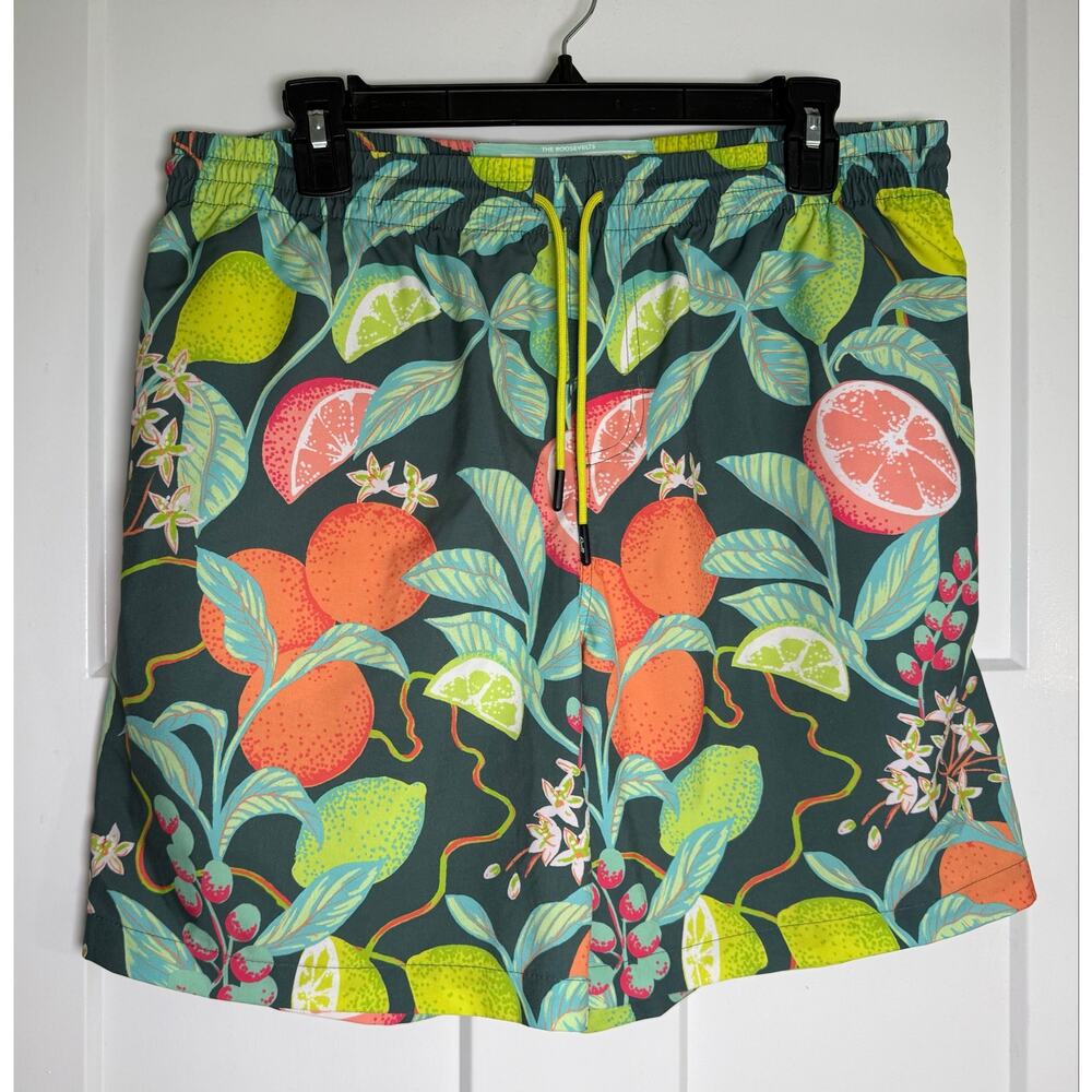 RSVLTS Swim Trunks Mens LARGE Citrus Grove Hybrid Shorts Rifle Paper Collab